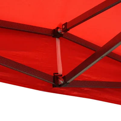Gazebo a padiglione pieghevole rossa 3x3 m, altezza regolabile. Breckner Germany - immagine 6