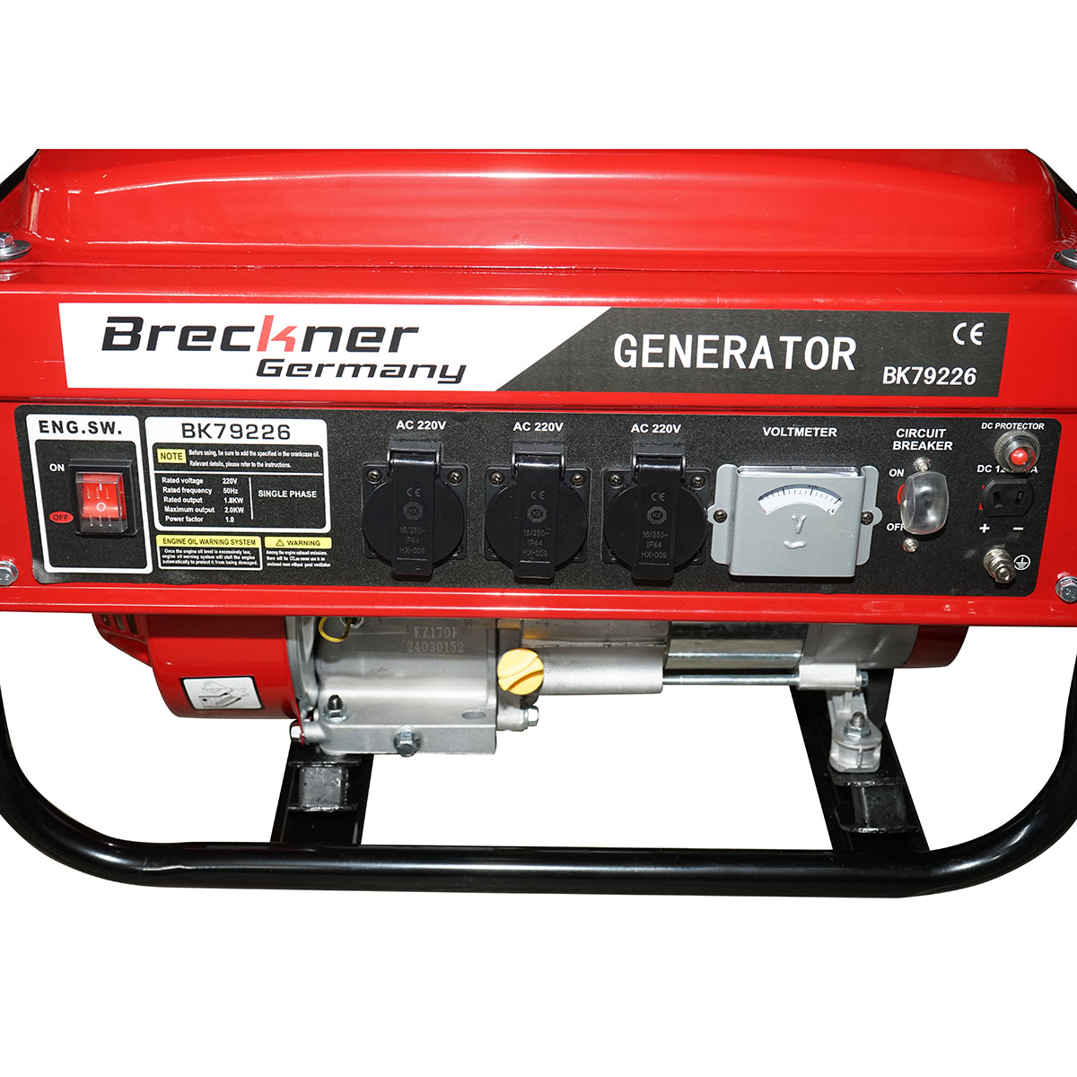 Generatore elettrico a benzina 1,8KW/220V, motore 7,5HP Breckner Germany - immagine 5