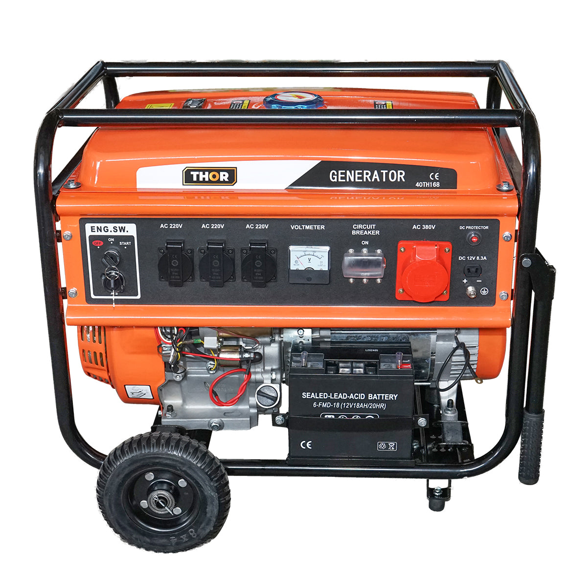 Generatore elettrico a benzina 220-380V 7,2KW 50Hz con avviamento elettrico/manuale THOR