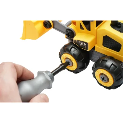 Giocattolo tipo Montessori, bulldozer per bambini +3 anni - immagine 6