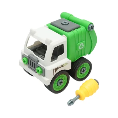 Giocattolo tipo Montessori, Camion della spazzatura verde per bambini +3 anni - immagine 3