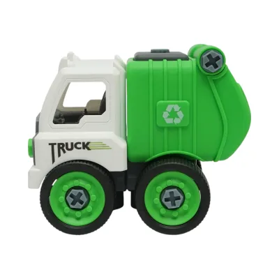 Giocattolo tipo Montessori, Camion della spazzatura verde per bambini +3 anni - immagine 4