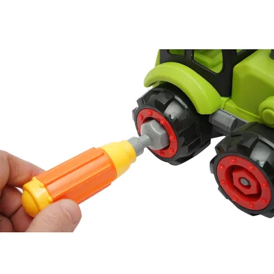 Giocattolo tipo Montessori, trattore con rimorchio per bambini +3 anni - immagine 6