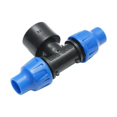 Giunto a ''T'' per Sistema di irrigazione a Goccia PN10-16mm X 3/4" X 16mm. Giunto a Compressione per nastro irrigazione a Goccia - immagine 3