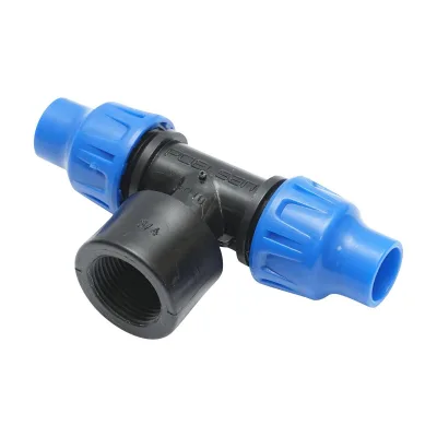 Giunto a ''T'' per Sistema di irrigazione a Goccia PN10-16mm X 3/4" X 16mm. Giunto a Compressione per nastro irrigazione a Goccia - immagine 2