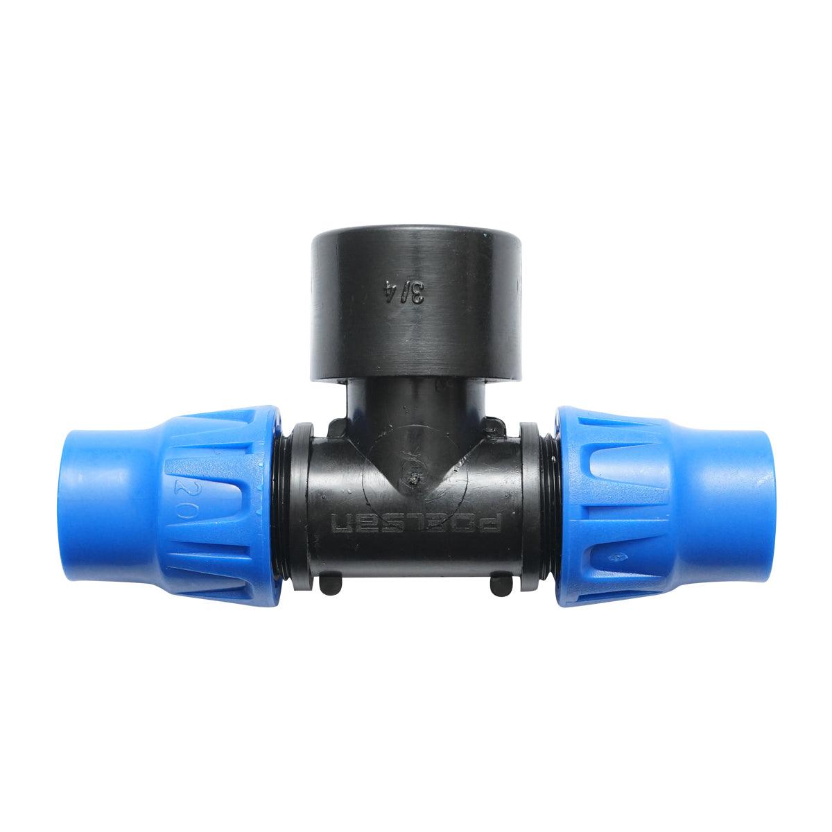 Giunto a ''T'' per Sistema di irrigazione a Goccia PN10-20mm X 3/4" X 20mm Giunto a Compressione per nastro irrigazione a Goccia - immagine 4