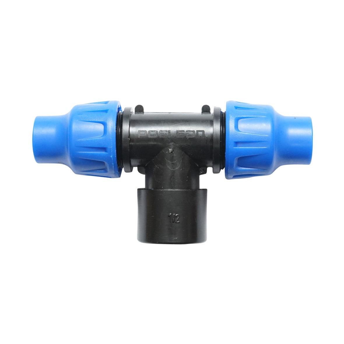 Giunto a ''T'' per Sistema di irrigazione a Goccia PN6-16mm X 1/2" X 16mm. Giunto a Compressione per nastro irrigazione a Goccia - immagine 3