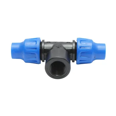 Giunto a ''T'' per Sistema di irrigazione a Goccia PN6-16mm X 1/2" X 16mm. Giunto a Compressione per nastro irrigazione a Goccia