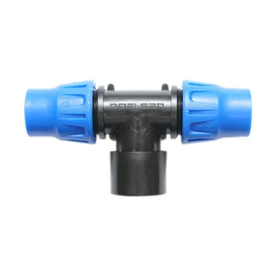 Giunto a ''T'' per Sistema di irrigazione a Goccia PN6-20mm X 1/2" X 20mm. Giunto a Compressione per nastro irrigazione a Goccia - immagine 3