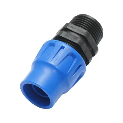 Giunto per collegamento di tubo di gocciolamento con filettatura esterna D20mmx3/4 pollice, per sistemi di irrigazione - immagine 3