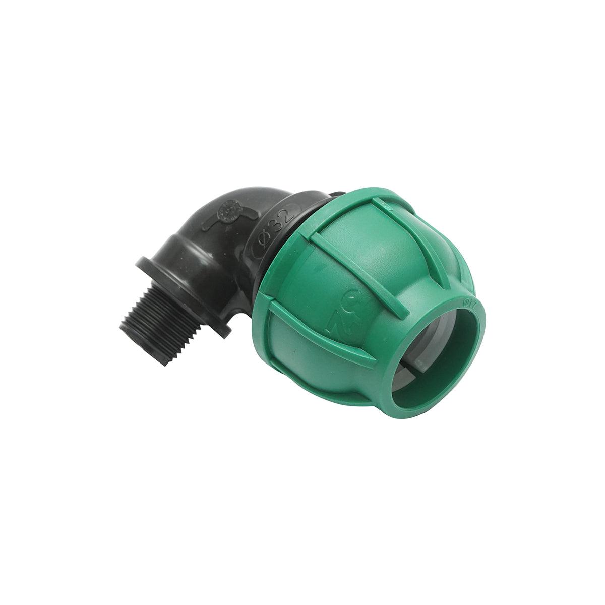 Gomito Compressione 32 mm X 1/2" per sistemi di irrigazione Raccordo/Giunto Maschio 32mm X 1/2" Raccordo Compressione Manicotto Raccordo Compressione Tubo irrigazione - immagine 2