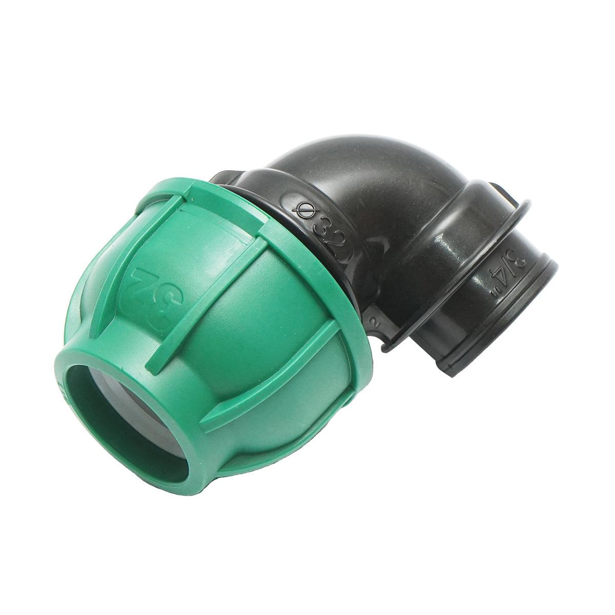 Gomito Compressione 32mm X 3/4" per sistemi di irrigazione Raccordo/Giunto Femmina 32mm X 3/4" Raccordo Compressione Manicotto Compressione Tubo irrigazione - immagine 3