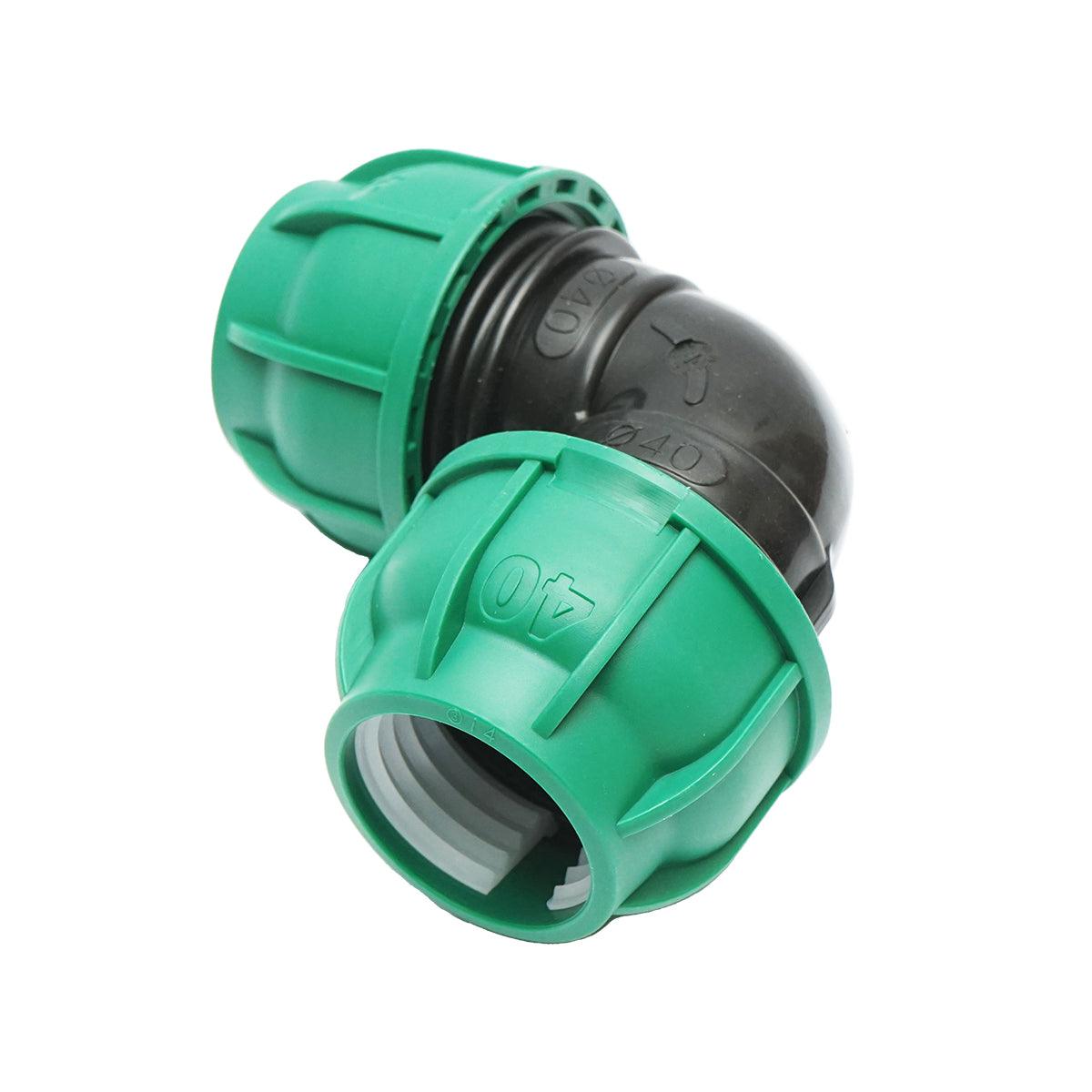 Gomito Compressione 40mm X 40mm per sistemi di irrigazione Raccordo Compressione Manicotto Raccordo Compressione Tubo irrigazione 40mm X 40mm - immagine 2