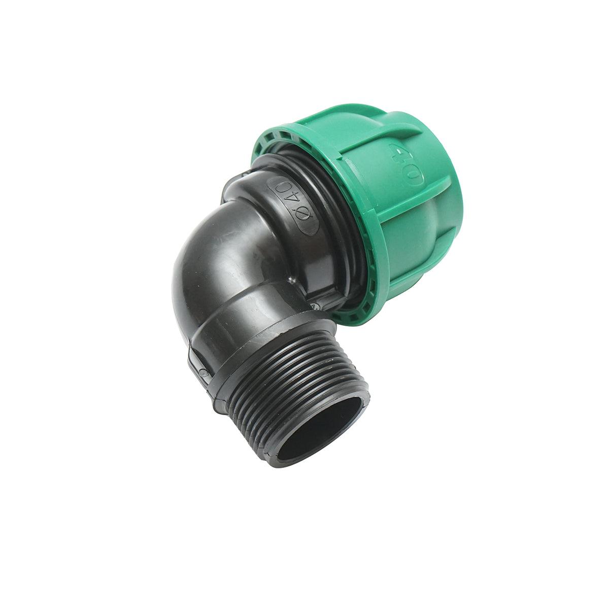 Gomito Compressione 40mm X 5/4" per sistemi di irrigazione Raccordo/Giunto Maschio 40mm X 5/4" Raccordo Compressione Manicotto Raccordo Compressione Tubo irrigazione - immagine 4