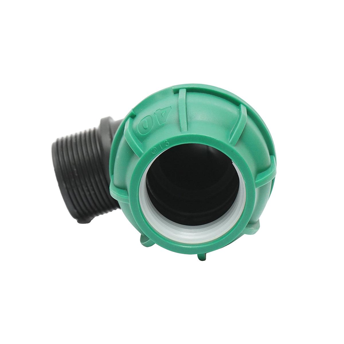 Gomito Compressione 40mm X 5/4" per sistemi di irrigazione Raccordo/Giunto Maschio 40mm X 5/4" Raccordo Compressione Manicotto Raccordo Compressione Tubo irrigazione - immagine 2