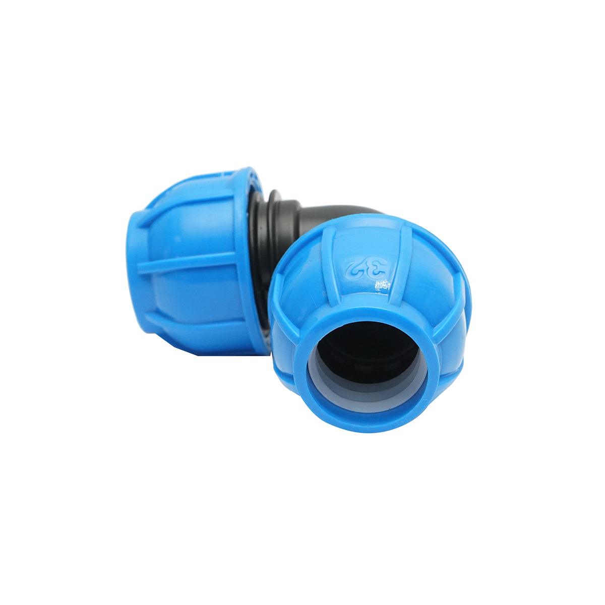 Gomito Compressione a gomito PN10-32mm x 32mm. per sistemi di irrigazione Raccordo Compressione Manicotto Raccordo Compressione tubo irrigazione - immagine 2