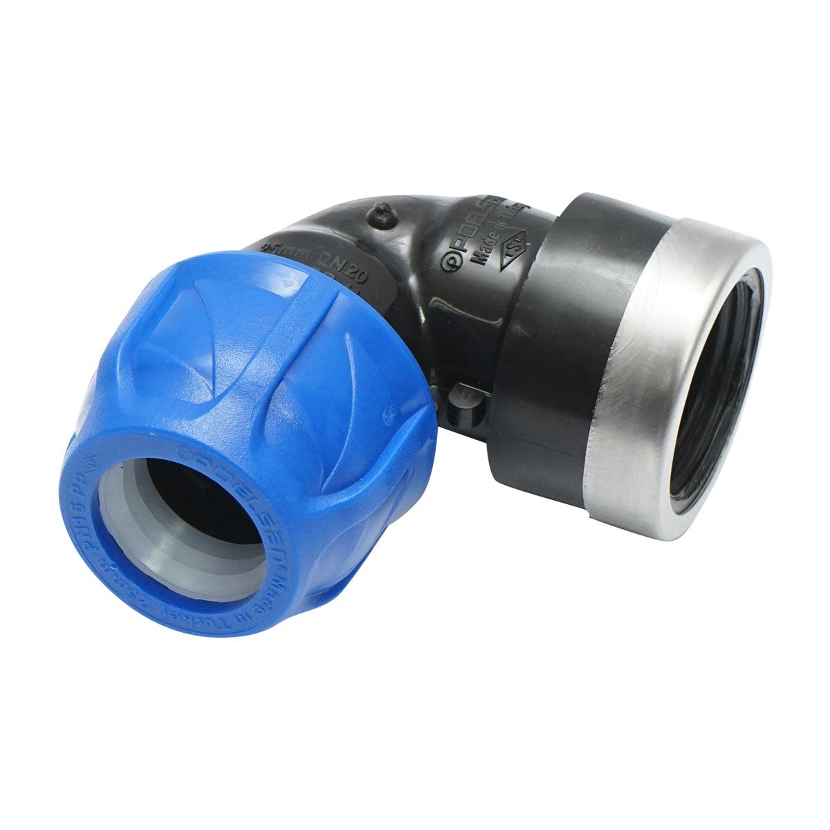 Gomito Compressione PN16-25 x 1 Femmina per sistemi di irrigazione Raccordo Compressione Manicotto Raccordo Compressione tubo irrigazione - immagine 3