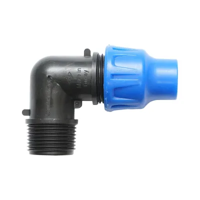 Gomito Compressione PN6-16mm X 3/4" per sistemi di irrigazione Raccordo/Giunto Maschio PN6-16mm X 3/4" Raccordo Compressione Manicotto Raccordo Compressione Tubo irrigazione - immagine 2