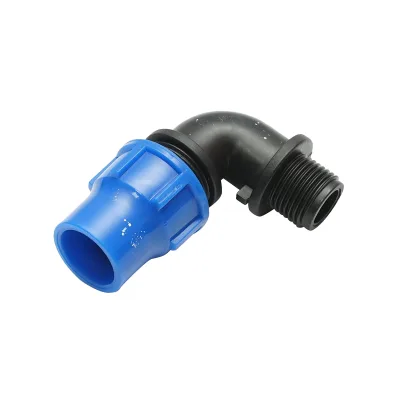 Gomito di compressione con filettatura esterna D20mmx1/2 per sistemi di irrigazione - immagine 2