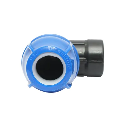 Gomito di compressione con filettatura interna femmina a 90 gradi D32mmx1, PN16 bar per sistemi di irrigazione - immagine 2