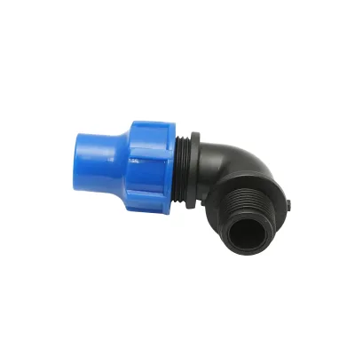 Gomito di raccordo a compressione con filettatura esterna D16mmx1/2 per sistemi di irrigazione. - immagine 3