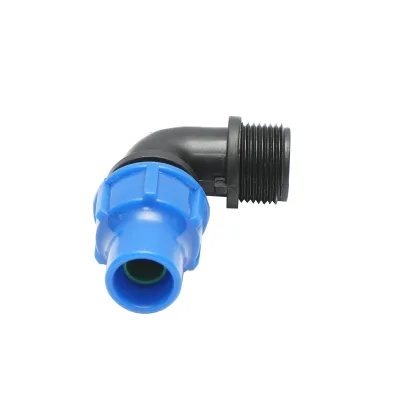 Gomito di raccordo a compressione con filettatura esterna D16mmx3/4 per sistemi di irrigazione - immagine 2