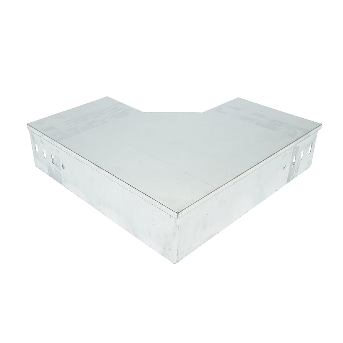 Gomito orizzontale a 90 gradi in acciaio zincato per grondaia 100x200mm - immagine 2