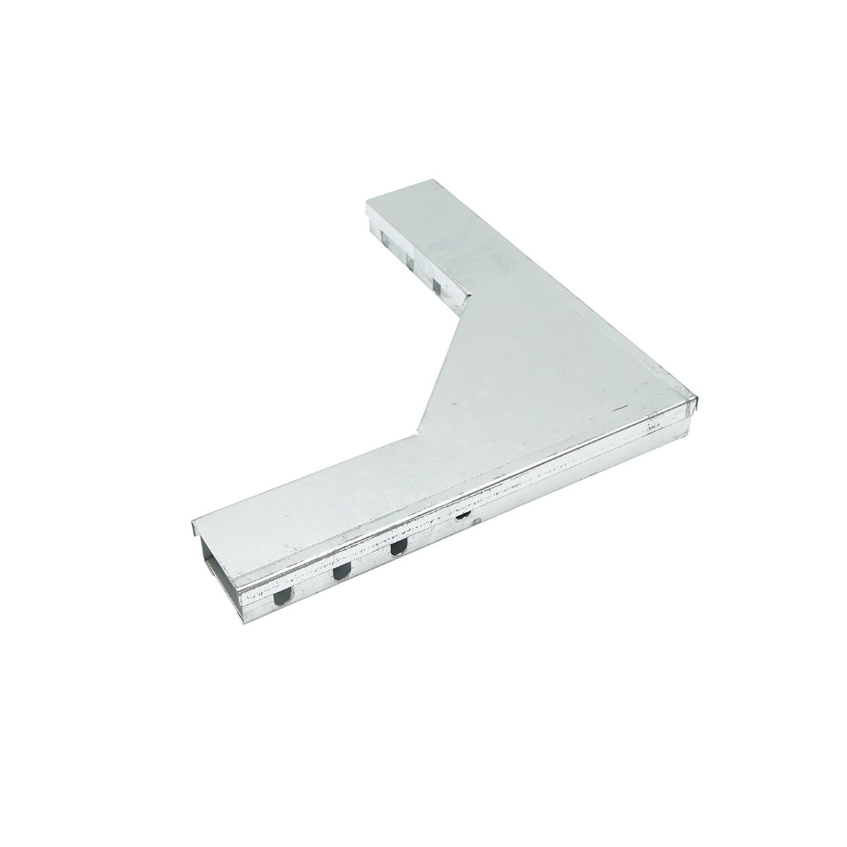Gomito orizzontale a 90 gradi in acciaio zincato per grondaia 25x50mm - immagine 2