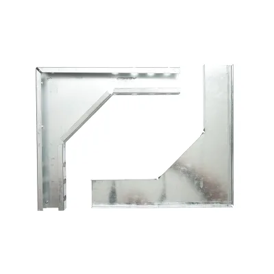 Gomito orizzontale a 90 gradi in acciaio zincato per grondaia 25x50mm - immagine 3