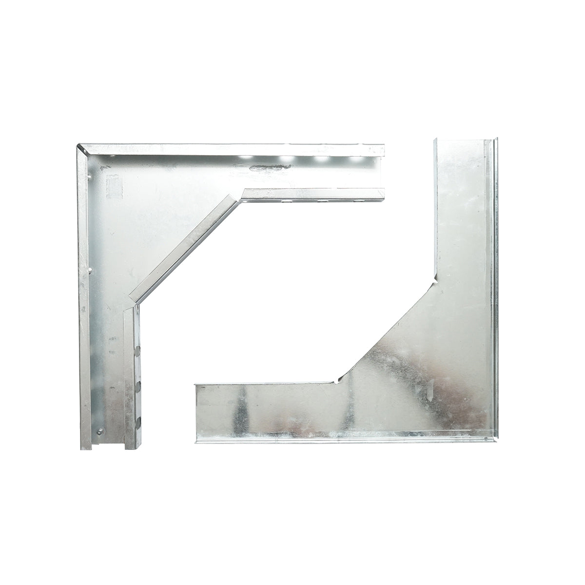 Gomito orizzontale a 90 gradi in acciaio zincato per grondaia 25x50mm - immagine 3