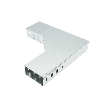 Gomito orizzontale a 90 gradi in acciaio zincato per grondaia 50x100mm - immagine 2