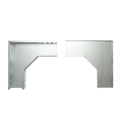 Gomito orizzontale a 90 gradi in acciaio zincato per grondaia 50x100mm - immagine 3