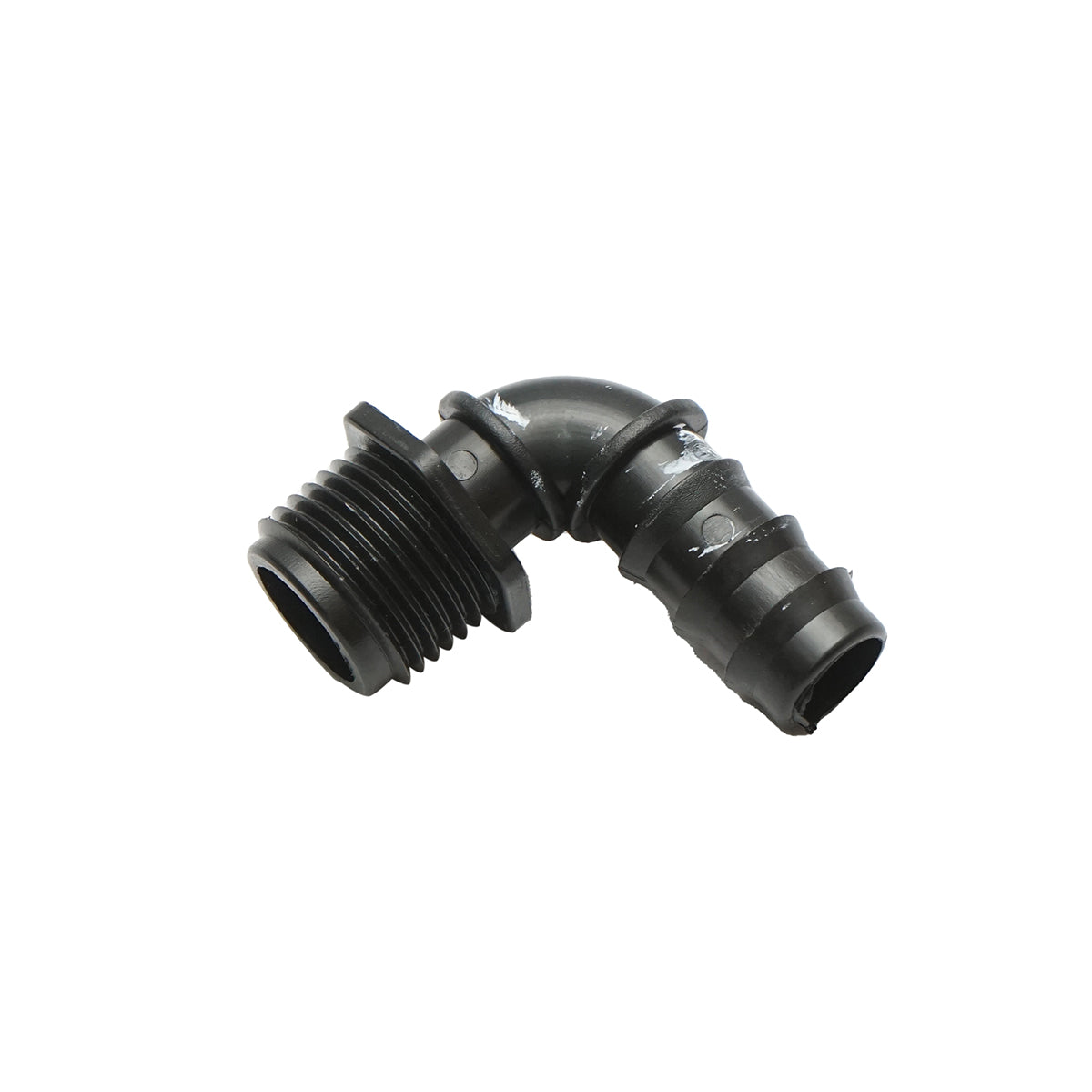 Gomito per tubo di gocciolamento con filettatura esterna D16mmx1/2 per sistemi di irrigazione - immagine 2