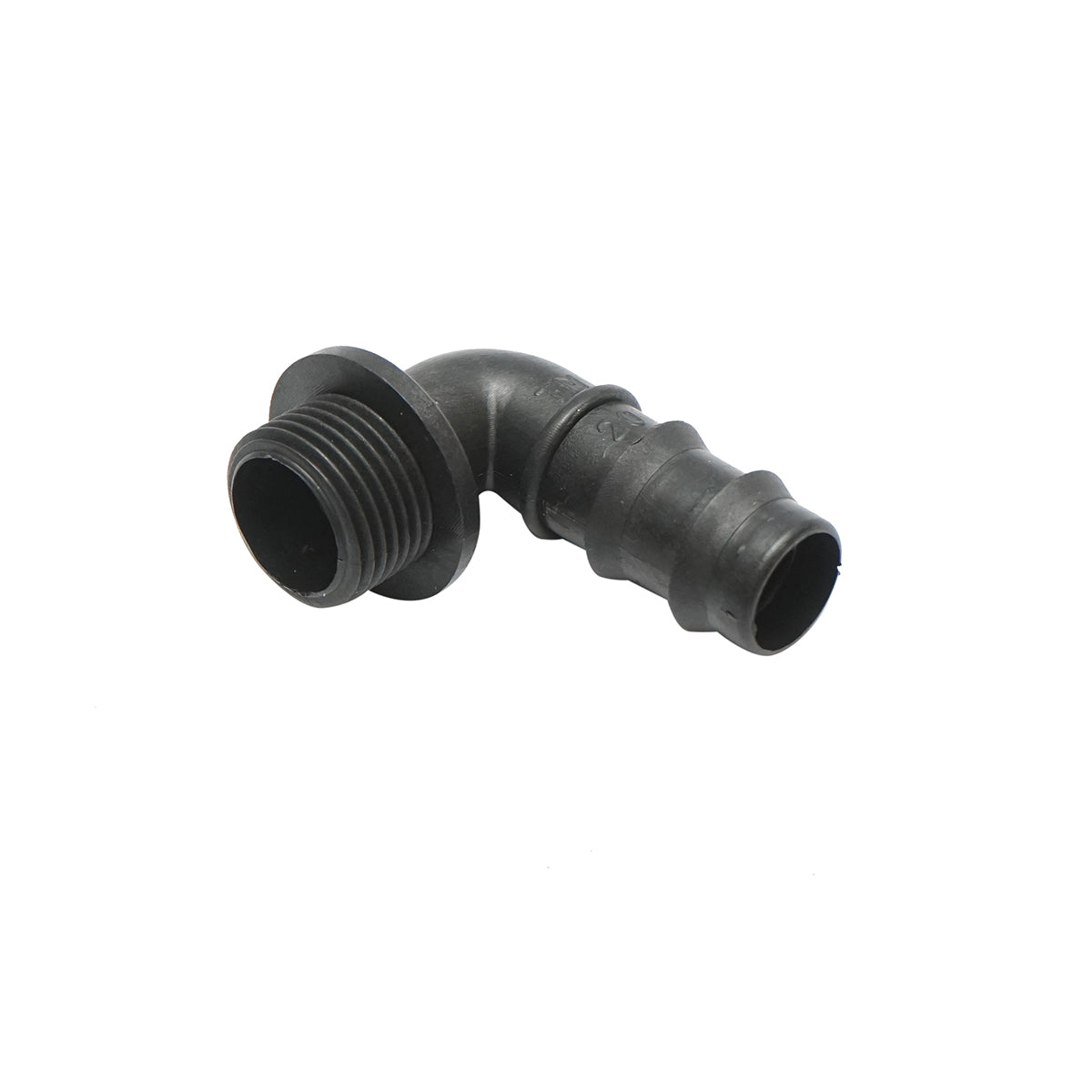 Gomito per tubo di gocciolamento con filettatura esterna D20mmx1/2 per sistemi di irrigazione - immagine 2