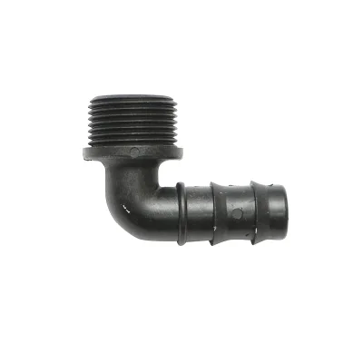 Gomito per tubo di gocciolamento con filettatura esterna D20mmx3/4 per sistemi di irrigazione