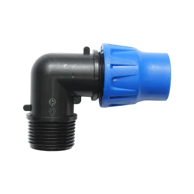 Gomito per tubo di gocciolamento con filettatura esterna D20mmx3/4 per sistemi di irrigazione, PN6 - immagine 2