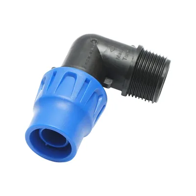 Gomito per tubo di gocciolamento con filettatura esterna D20mmx3/4 per sistemi di irrigazione, PN6 - immagine 3