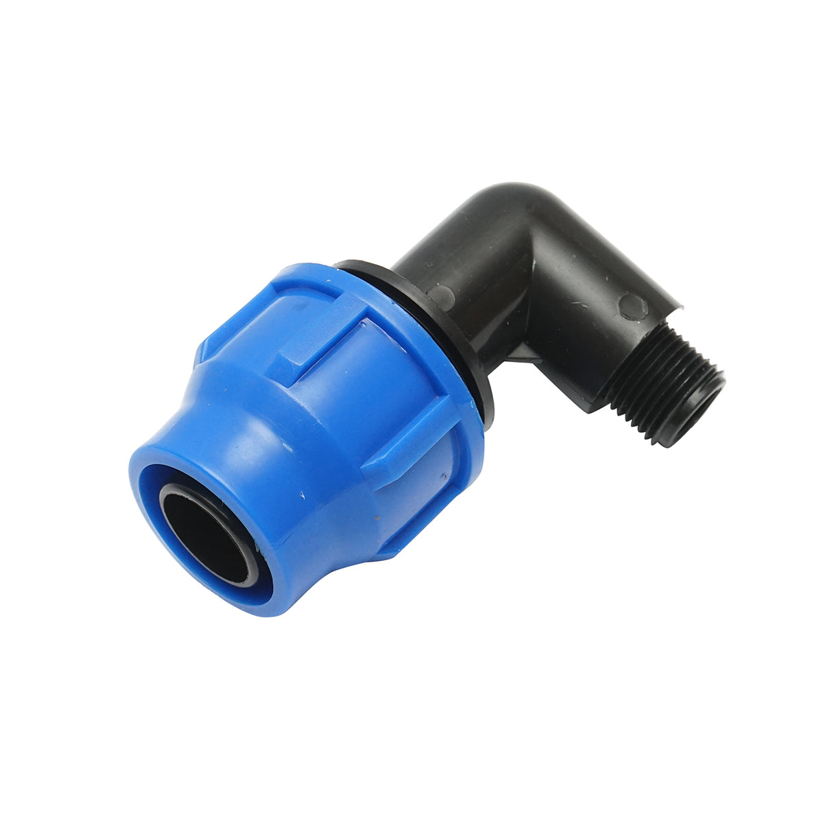 Gomito per tubo di gocciolamento con filettatura esterna D32mmx1/2 pollice, per sistemi di irrigazione. - immagine 2