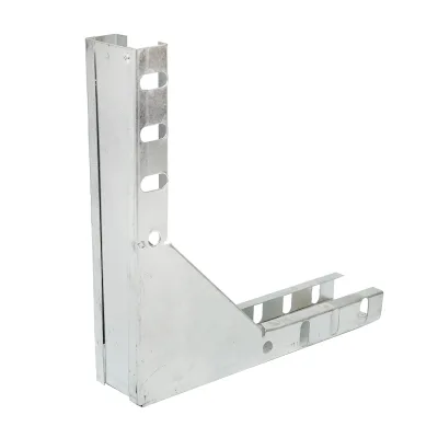 Gomito verticale a 90 gradi per grondaia in acciaio zincato 25x50mm