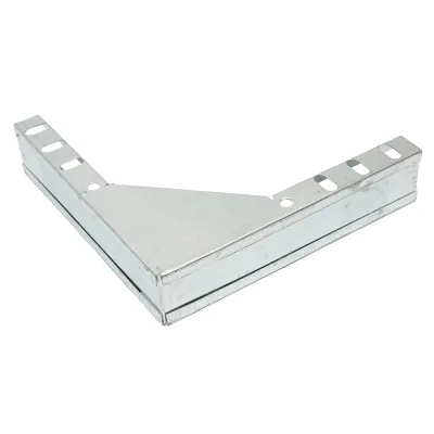 Gomito verticale a 90 gradi per grondaia in acciaio zincato 25x50mm - immagine 2