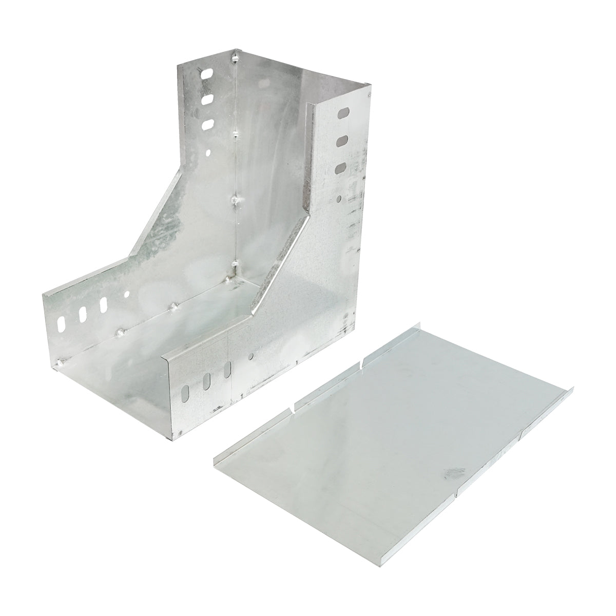 Gomito verticale a 90 gradi per grondaia in acciaio zincato per grondaia 100x200mm - immagine 2