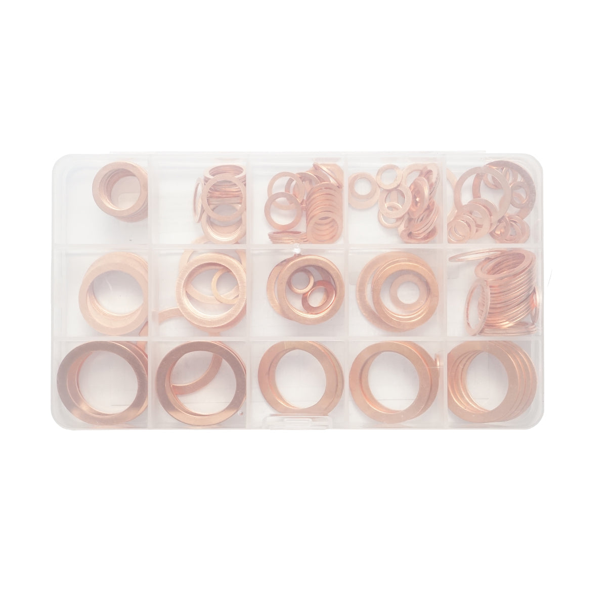 Grande set con rondelle di rame fi6 - fi24 180 pezzi - immagine 3