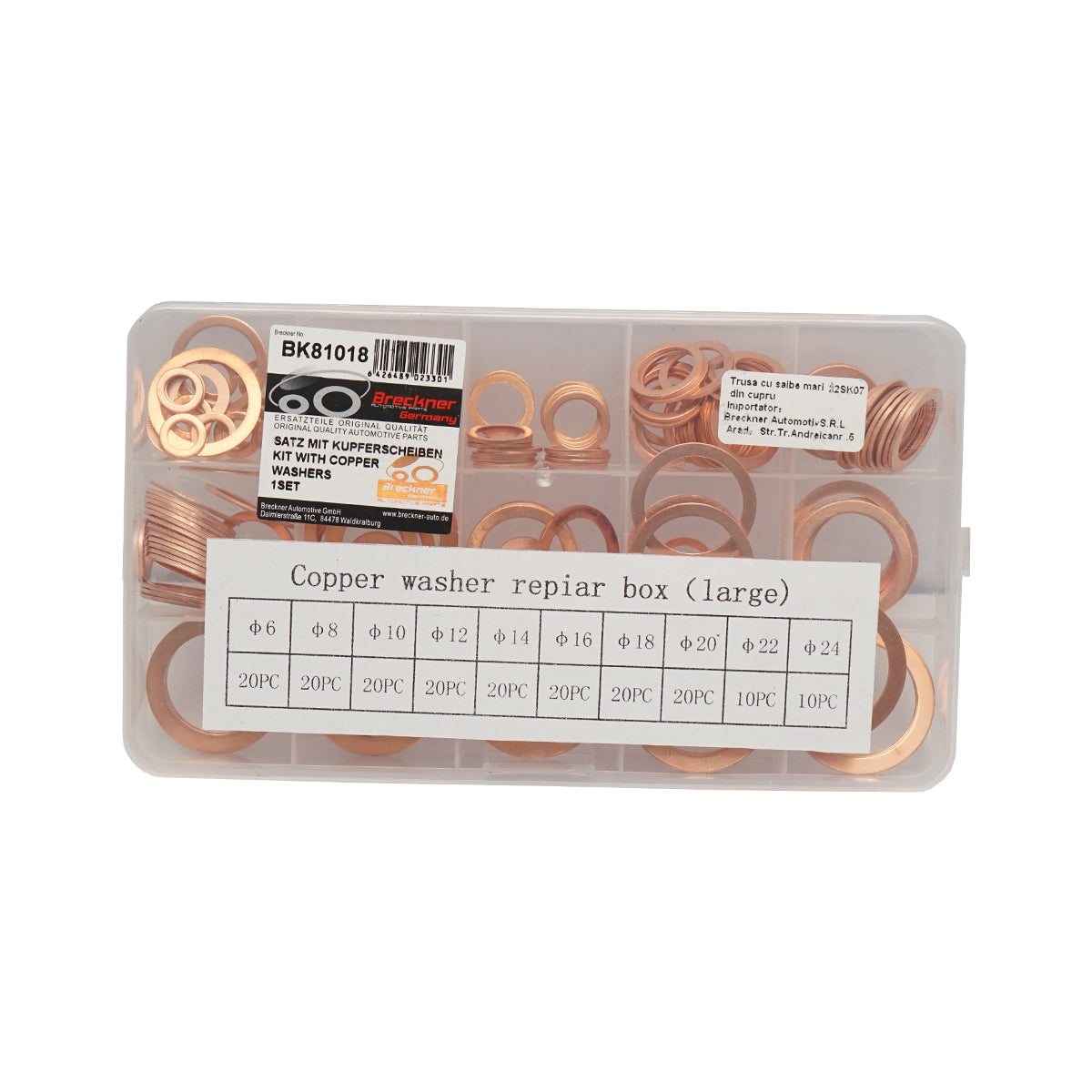 Grande set con rondelle di rame fi6 - fi24 180 pezzi - immagine 2