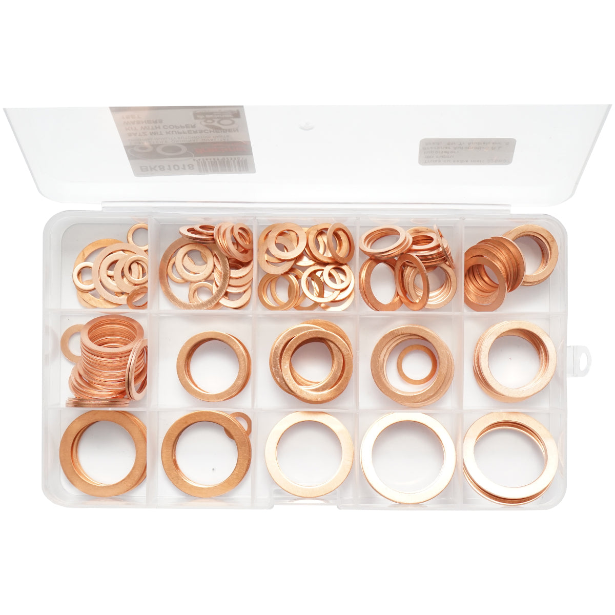 Grande set con rondelle di rame fi6 - fi24 180 pezzi - immagine 4