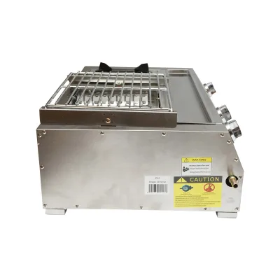 Griglia da campeggio con grill 2 fuochi e 1 zona cottura 676x400x185mm - immagine 5