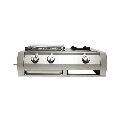 Griglia da campeggio con grill 2 fuochi e 1 zona cottura 676x400x185mm - immagine 3