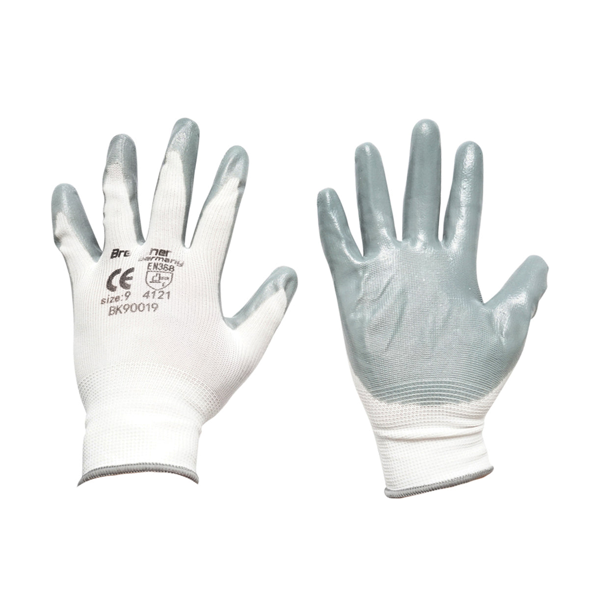 Guanti da lavoro in cotone bianco-grigio taglia 9 Breckner Germany