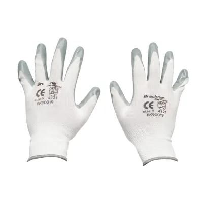 Guanti da lavoro in cotone bianco-grigio taglia 9 Breckner Germany - immagine 2
