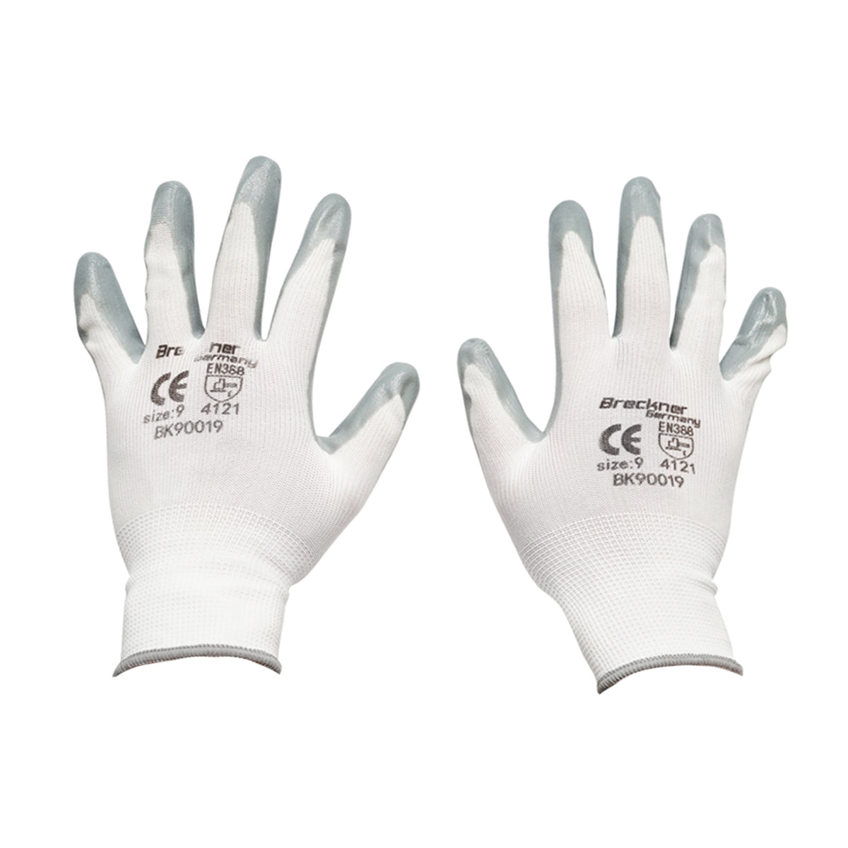 Guanti da lavoro in cotone bianco-grigio taglia 9 Breckner Germany - immagine 2