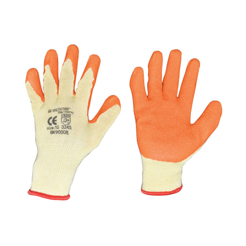 Guanti da lavoro in cotone lattice giallo-arancio taglia 10 Breckner Germany